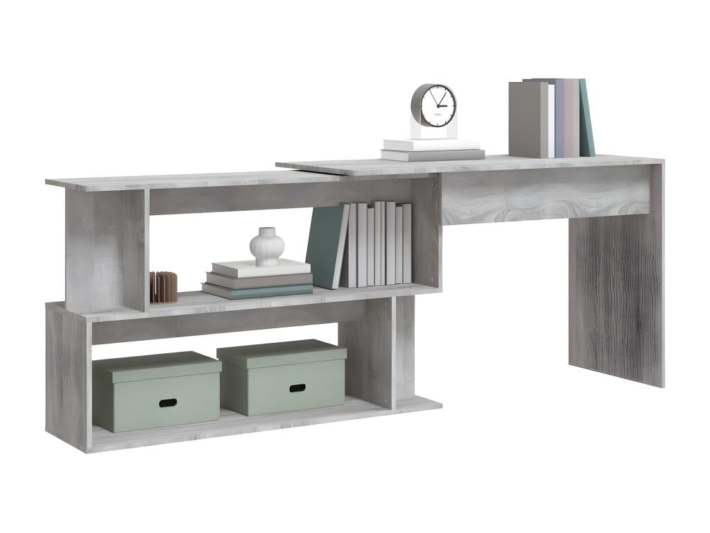 Bureau d'angle Nidchicshop gris 200x50x76 cm Bois d'ingénierie 13233KKPB