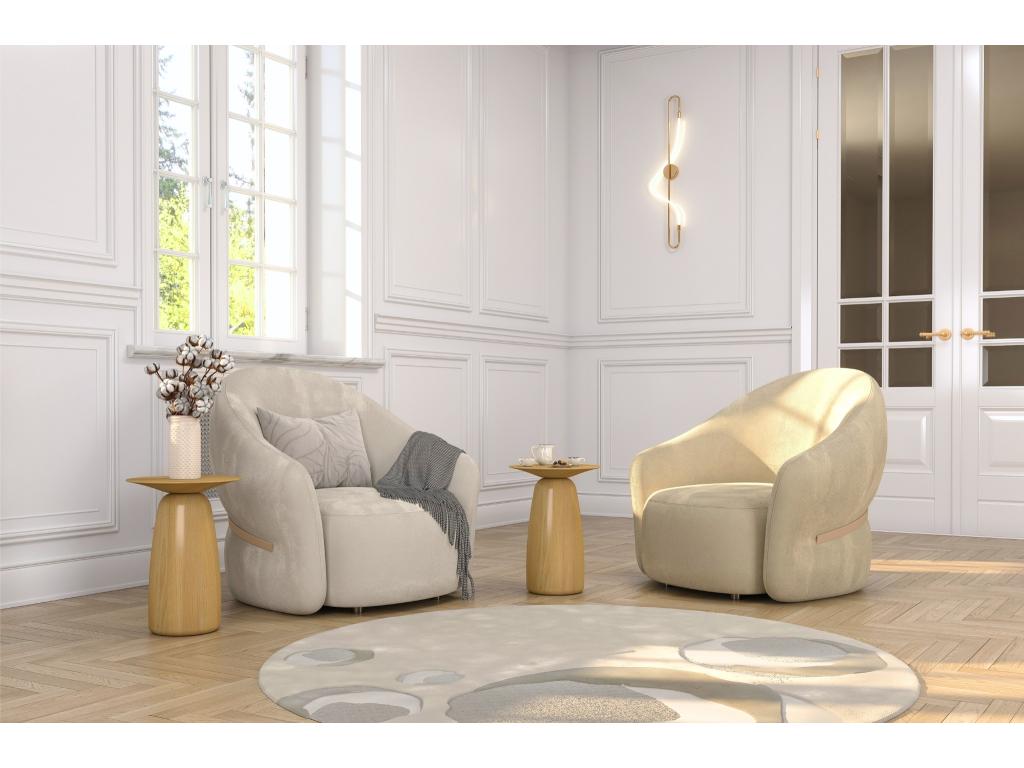 Table d'appoint / Table de nuit en bois hauteur de hêtre Calmetop 44 cm / Naturelle 35145HNSQ
