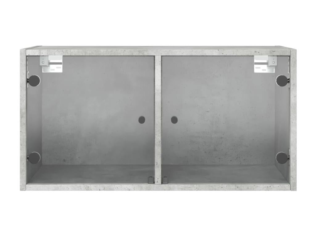 Armoire murale avec portes en verre gris béton 68.5x37x35 24049EOHT
