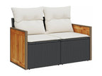 Salon de jardin 11 pcs avec coussins noir résine tressée 46074KYYL