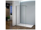 Paroi de douche à l'italienne 100x200cm avec barre de fixation 90cm récupérable - Chromé - Verre 8mm trempé transparent 24876FTML