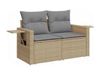 Salon de jardin avec coussins 6 pièces beige résine tressée 54952DMQT