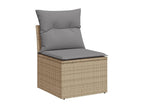 Salon de jardin avec coussins 10 pièces beige résine tressée 00220MGUD