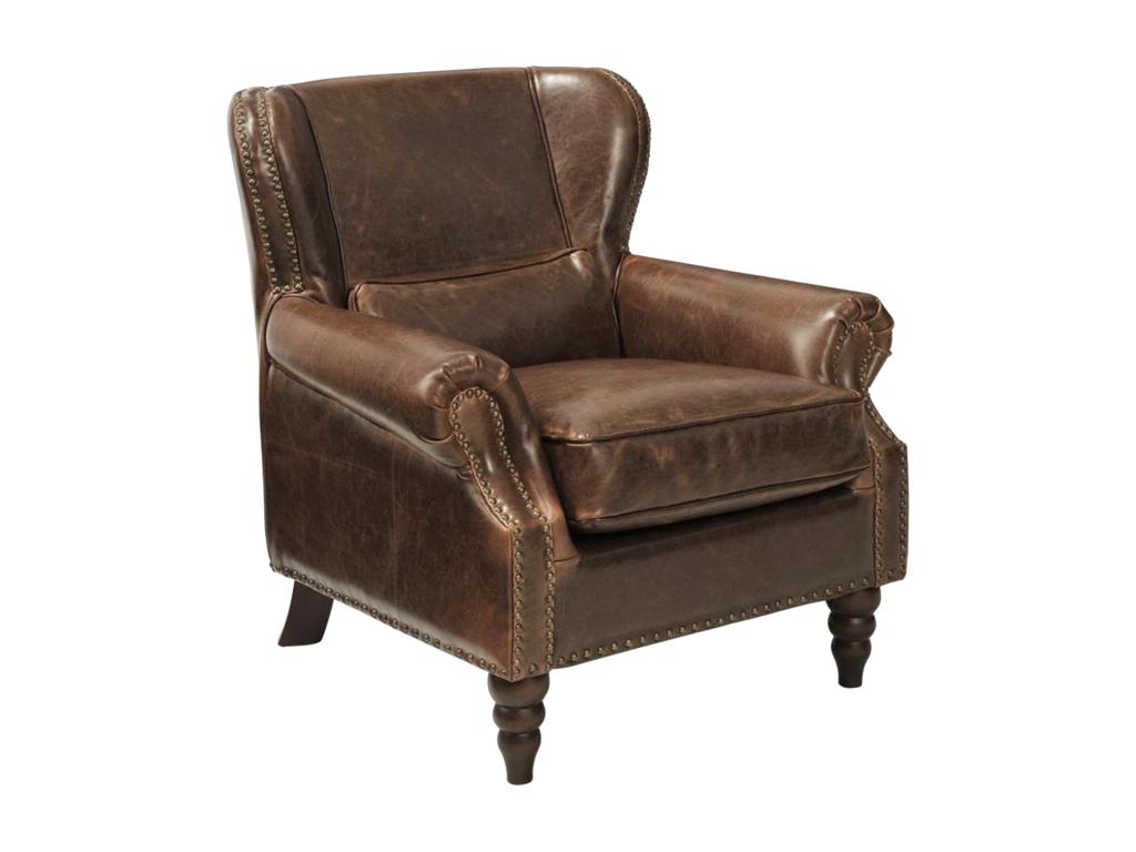 Fauteuil cuir Calmetop - Marron 91344IOJM