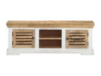 Meuble TV 110x30x40 cm Bois massif de manguier 64627OFWB