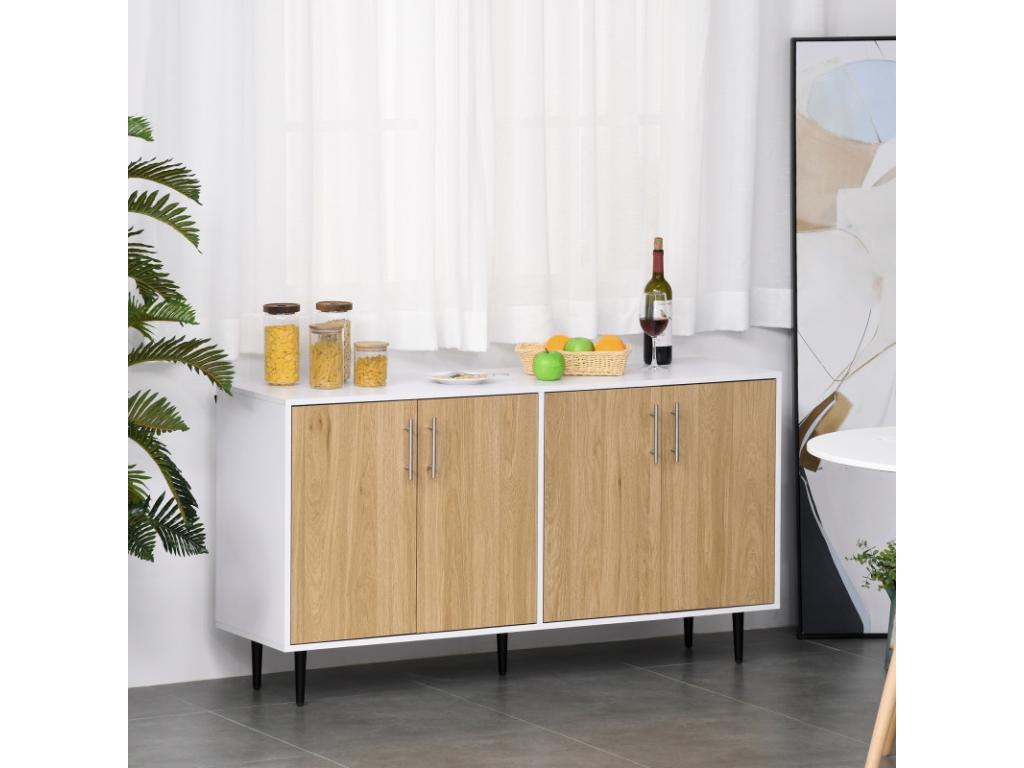 Buffet placard Nidchicshop chêne clair et blanc 20058VTFW