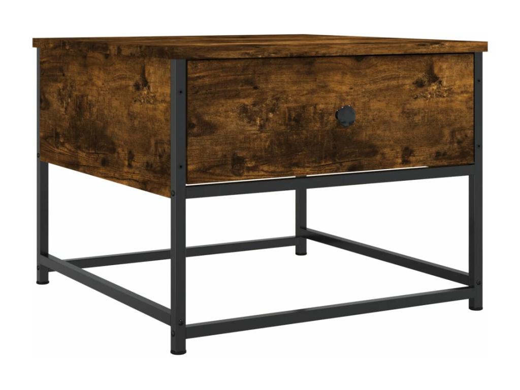 Table basse chêne fumé 51x51x40 cm bois d'ingénierie 63472MXVX