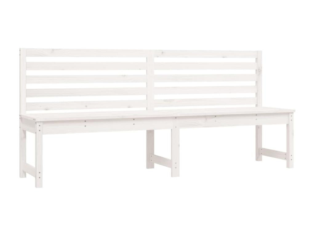 Banc de jardin meuble bois blanc 201,5x48x91,5 cm 02 0011651 43975HIMG
