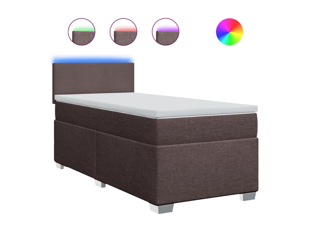 Sommier à Nidchicshop de lit avec matelas Marron foncé 80x200 cm 18403PSRQ