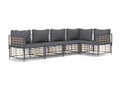 Salon de jardin 5 pcs avec coussins anthracite résine tressée 42545HUBA
