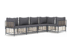 Salon de jardin 5 pcs avec coussins anthracite résine tressée 42545HUBA