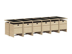 Ensemble à manger de jardin coussins 13 pièces Nidchicshop beige rotin 24774ESPF