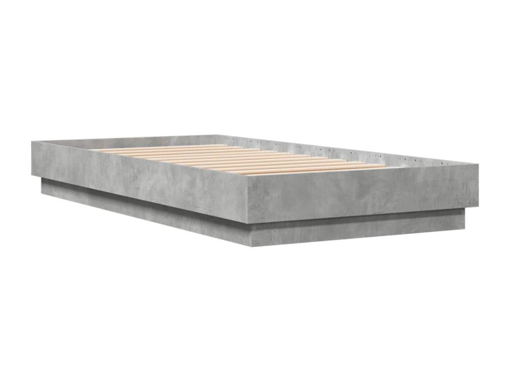 Cadre de lit avec Bohometop LED gris béton 75x190 cm 71483HANW