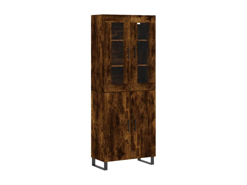 Buffet haut Chêne fumé 69,5x34x180 cm Bois d'ingénierie 52533CHSY