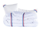 Ensemble Matelas 140x190 cm Calmetop 24 cm sommier beige 2 oreillers couette TDL 15807DGNX