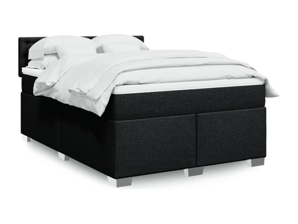 Sommier à Nidchicshop de lit avec matelas Noir 140x200 cm Tissu 68268AFAW