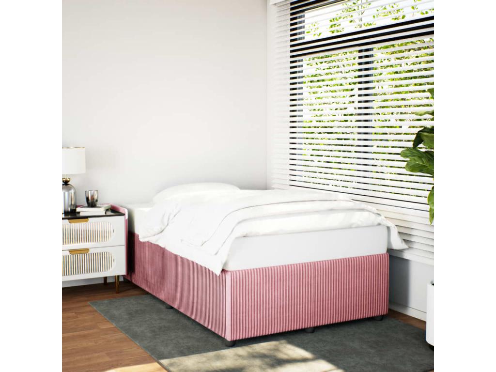 Cadre de lit sans matelas rose 120x190 cm velours 13767SMKX