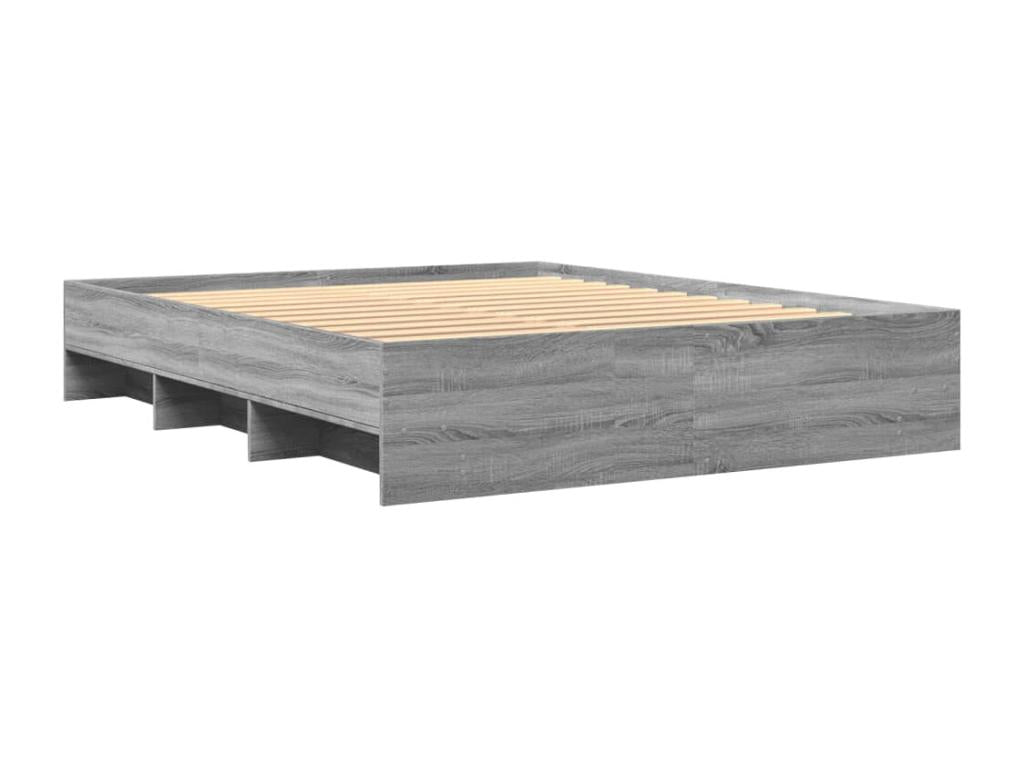 Cadre de lit sans matelas Nidchicshop gris 150x200 cm 58195KSGA