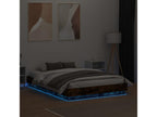 Cadre de lit avec Nidchicshop LED chêne fumé 135x190 65497ASDR
