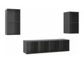 Meubles TV muraux 4 pcs Gris brillant Bois d'ingénierie 09188LZFI