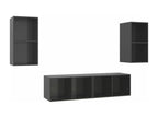 Meubles TV muraux 4 pcs Gris brillant Bois d'ingénierie 09188LZFI