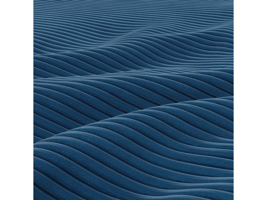 Gauche Canapé d'angle avec fonction couchage Ottoman Corde - Bleu foncé 24233GSDL