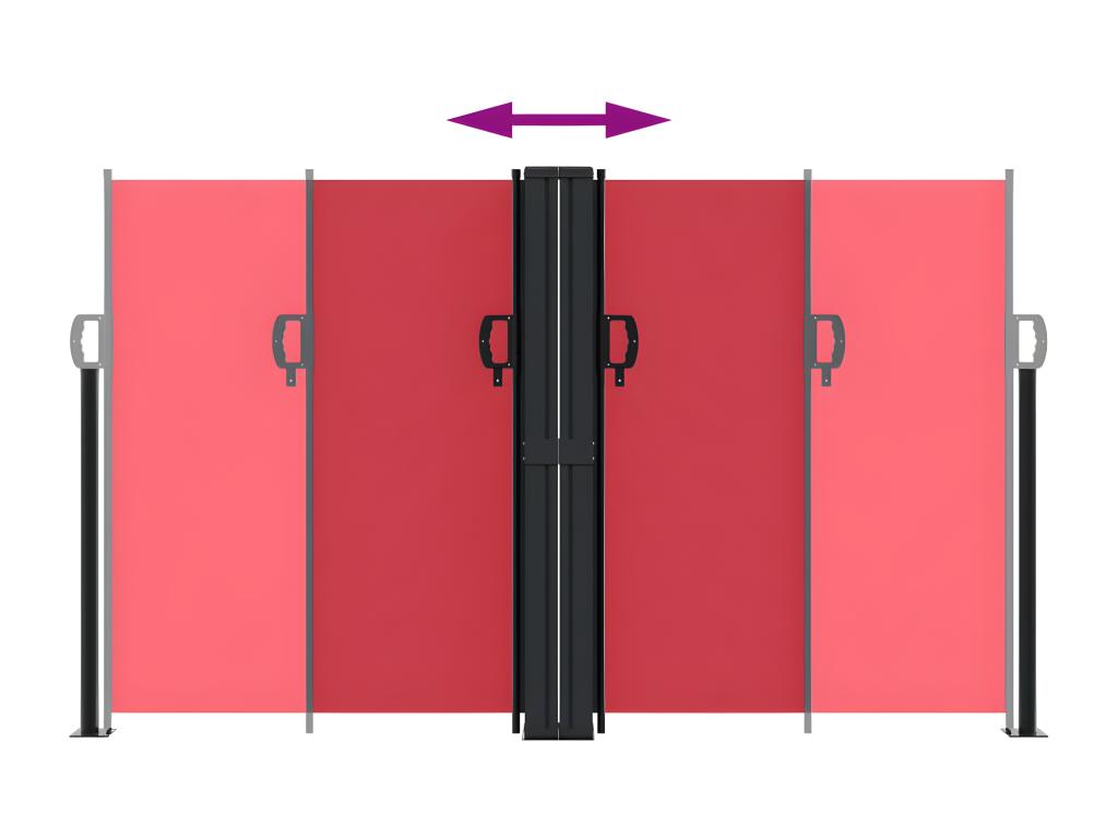 Auvent latéral rétractable rouge 140x600 cm 35356ACSF