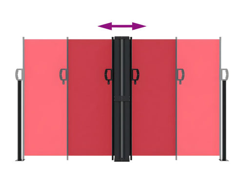 Auvent latéral rétractable rouge 140x600 cm 35356ACSF