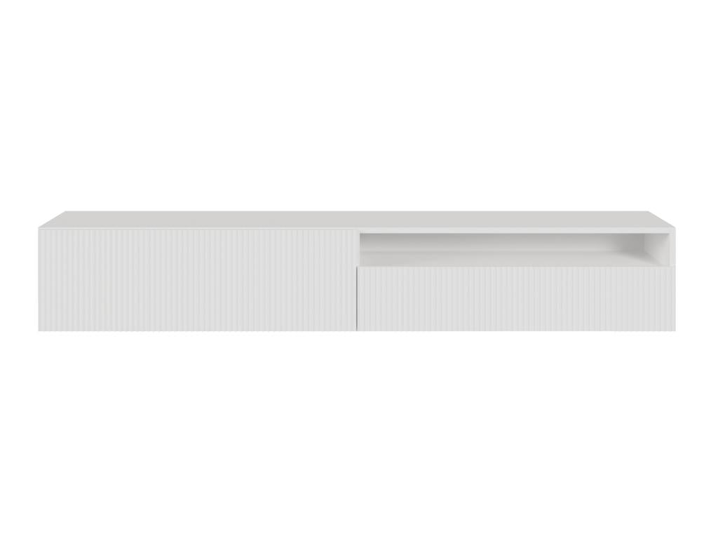 Meuble TV - 175 cm - suspendu avec niche - blanc - Calmetop 86616RCHO