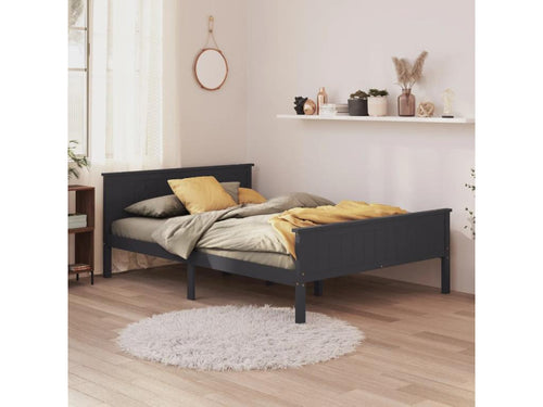 Cadre de lit Gris Bois de pin massif 160x200 cm 14146QBTL