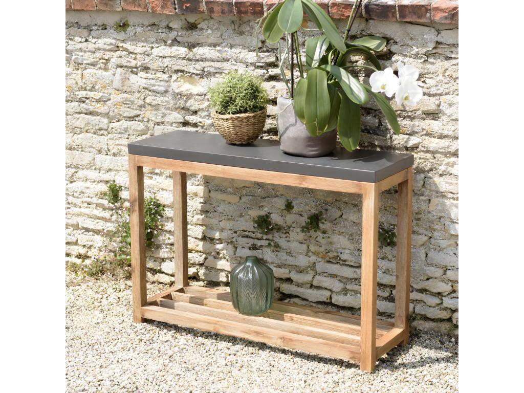 Calmetop - Console rect- PM double plateau effet béton foncé et Calmetop 31252KUUH
