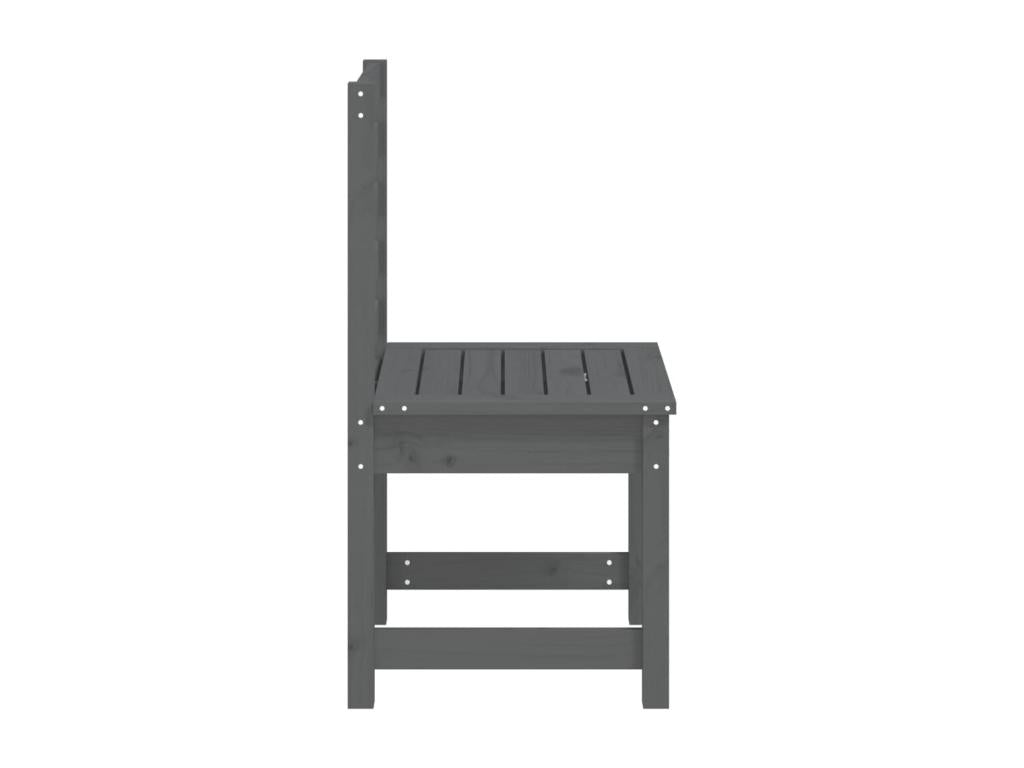 Chaises de jardin 2 pcs gris 40,5x48x91,5 bois massif de pin 07942VFHP