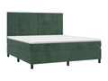 Lit à sommier tapissier et matelas Vert foncé 160x200cm Velours 44947OCIA