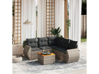 Salon de jardin 6 pcs avec coussins gris résine tressée 18121WUMW