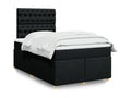 Sommier à Nidchicshop de lit avec matelas noir 120x190 cm tissu 07851UUDN
