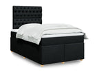 Sommier à Nidchicshop de lit avec matelas noir 120x190 cm tissu 07851UUDN