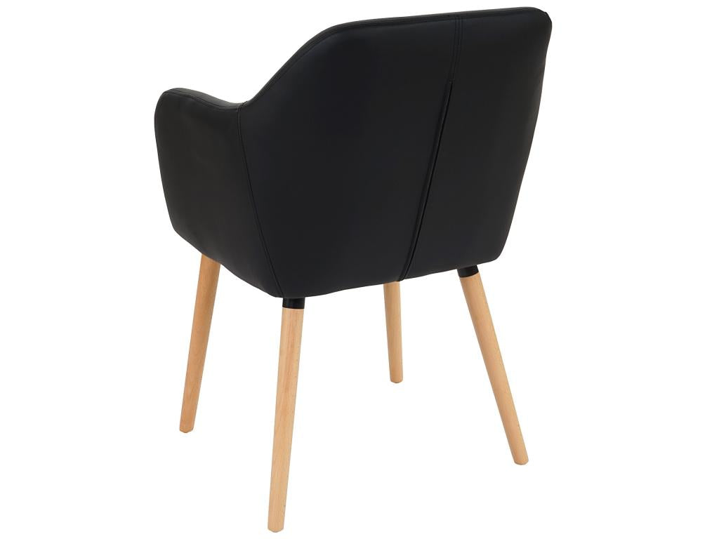 Chaise de salle à manger Bohometop T381 similicuir noir 01835HEGF