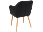 Chaise de salle à manger Bohometop T381 similicuir noir 01835HEGF