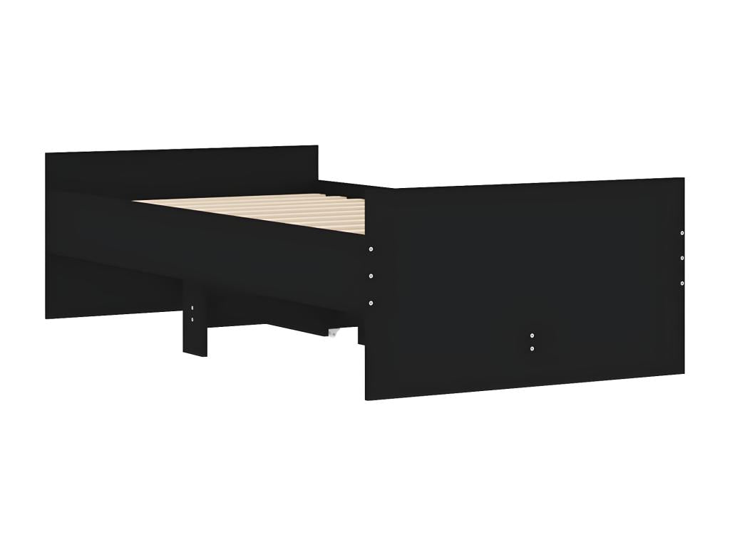 Cadre de lit avec tiroirs sans matelas noir 90x200 cm 70576DQWW