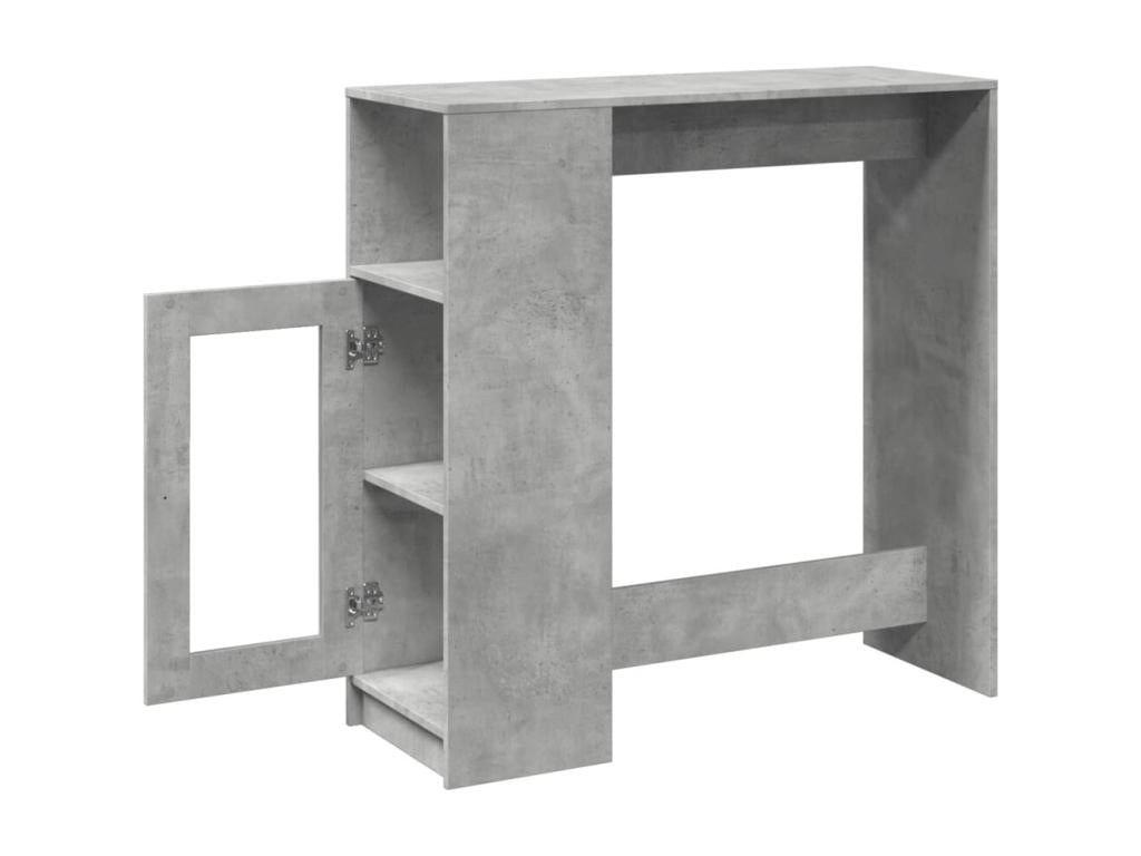 Table de bar avec étagères gris béton bois d'ingénierie 82910RUPG