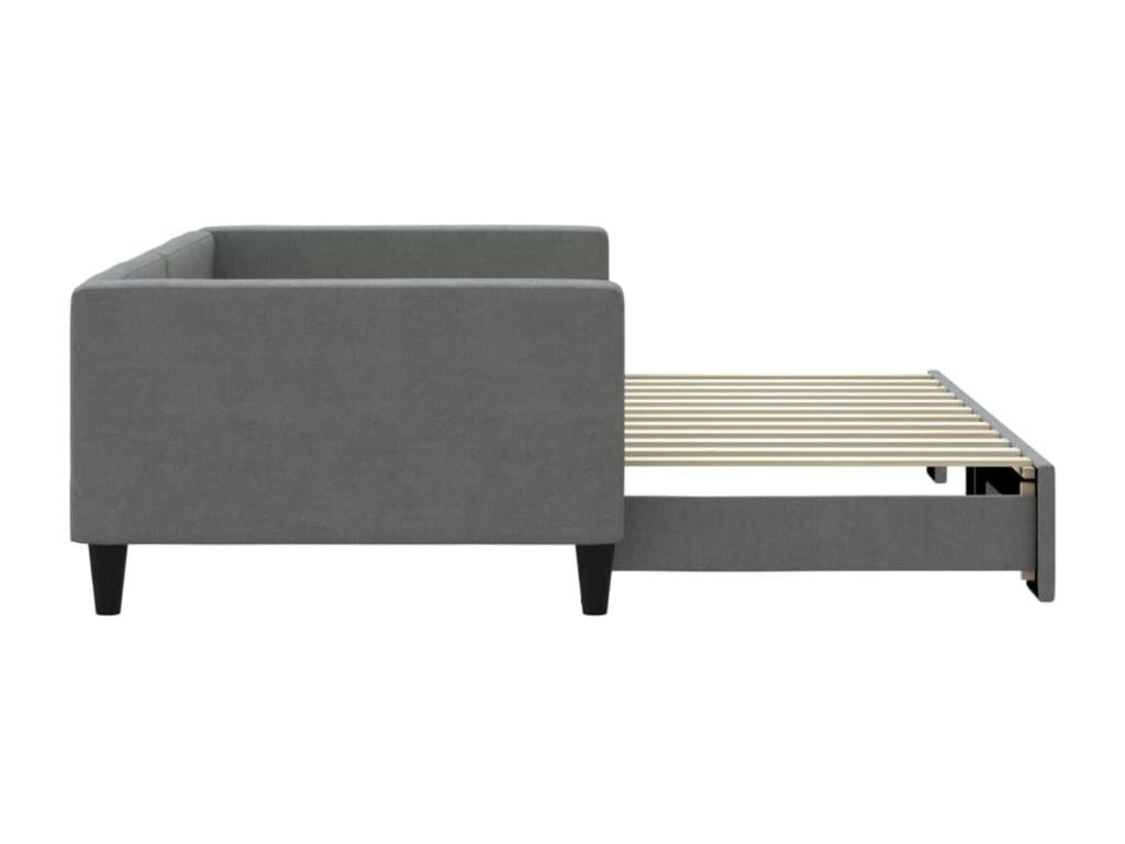 Lit de jour avec gigogne sans matelas gris foncé 100x200 cm 77763UFPV