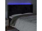 Tête de lit à LED Noir 163x16x118/128 cm Velours 61196DZSD