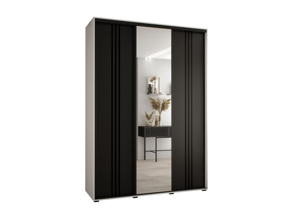 ARMOIRE Nidchicshop 7 À PORTES COULISSANTES 235.2/180/45 3 portes Blanc/Noir/Noir 15898CJJV