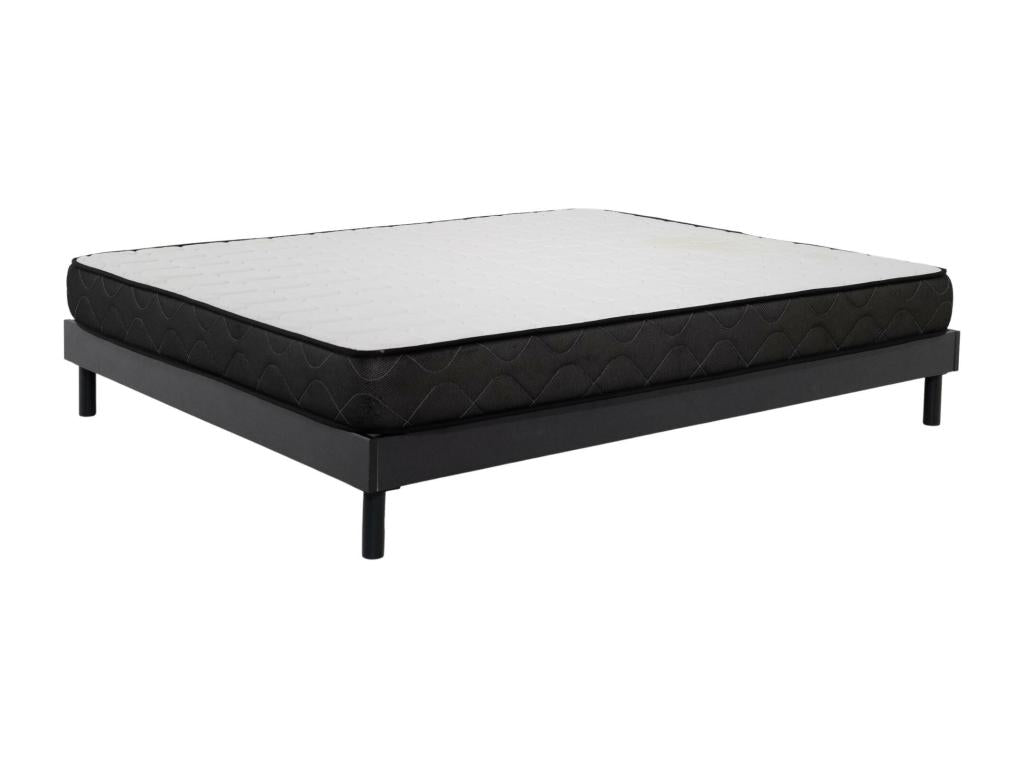 Ensemble Matelas mousse Calmetop - 140x200cm - accueil mémoire de forme - Sommier Calmetop gris 59657SXLO
