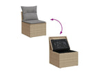 Salon de jardin avec coussins 7 pièces Nidchicshop beige résine tressée 80128TNQZ