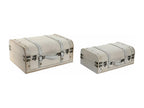 Set de 2 coffres de rangement en polyester blanc 82147XCIP