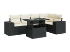 Salon de jardin 6 pcs avec coussins noir résine tressée 26313PCUH