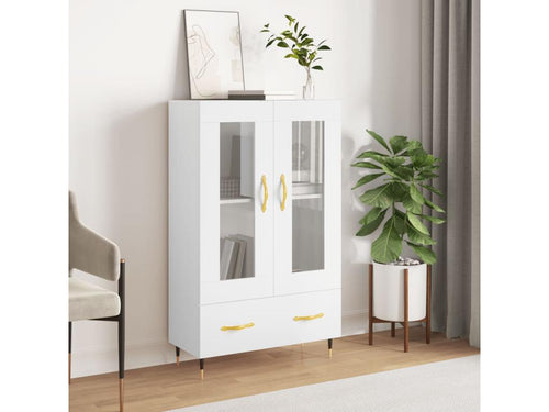 Buffet haut blanc 69,5x31x115 cm bois d'ingénierie 86391WMTC