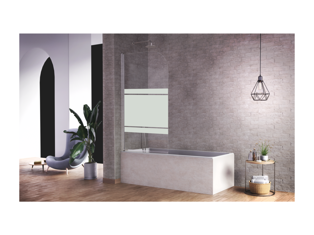 Pare-baignoire pivotant Calmetop verre sérigraphié 85x150 cm 74564CLGC
