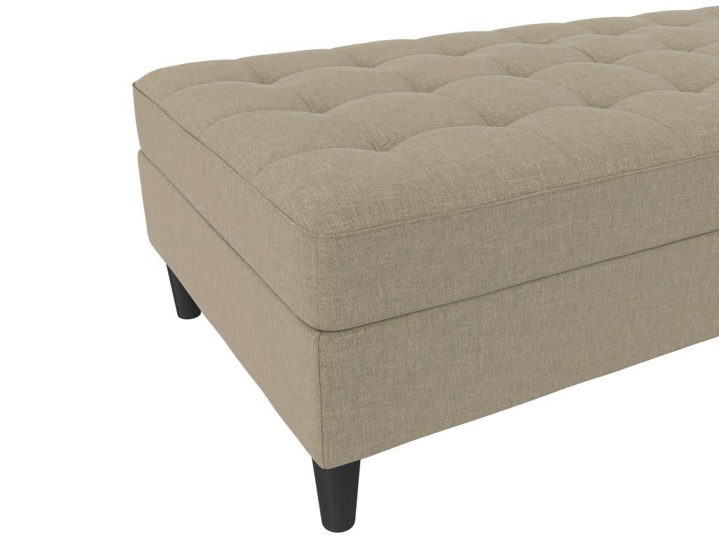 Presley - Pouf avec rangement en tissu cappuchino 95425ABFH